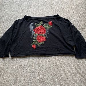 FASHION NOVA Long Sleeve Rose Sweater, Women’s XL